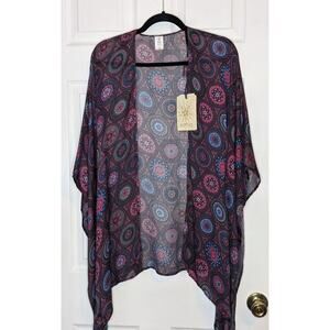 Satva Akula Eastern Tile Ocean Depths Kimono M/L
